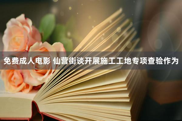 免费成人电影 仙营街谈开展施工工地专项查验作为