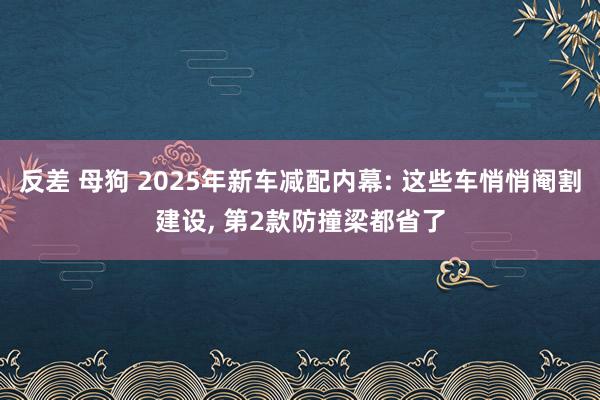 反差 母狗 2025年新车减配内幕: 这些车悄悄阉割建设， 第2款防撞梁都省了
