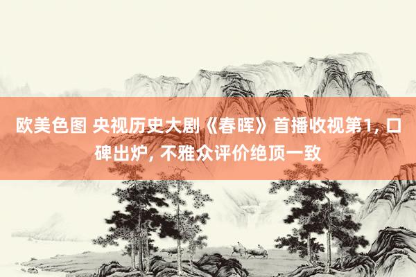 欧美色图 央视历史大剧《春晖》首播收视第1， 口碑出炉， 不雅众评价绝顶一致